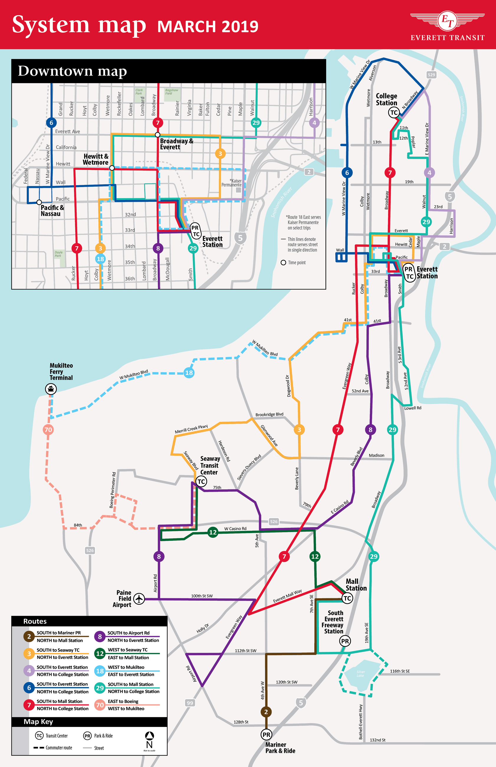 The new Everett Transit system network starting on March 31st. (City of Everett)