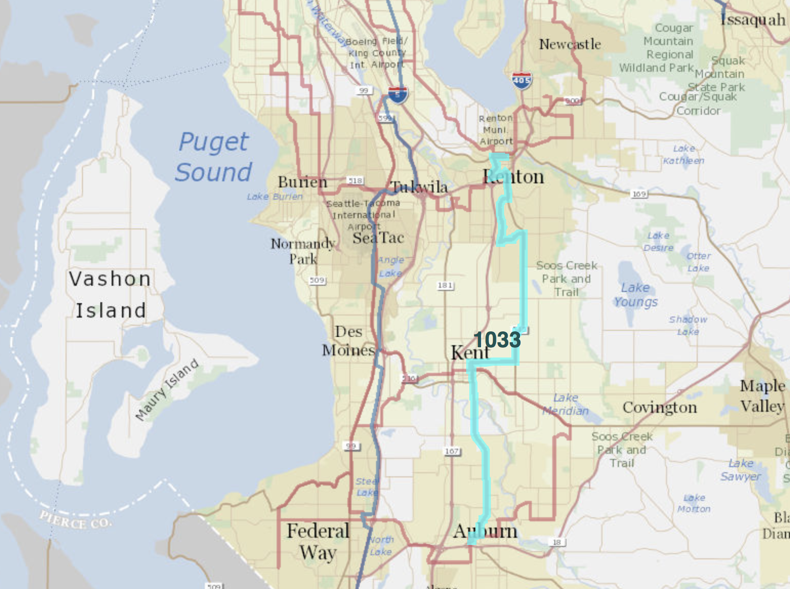 Map of Metro's long-range plan for RapidRide corridors. (King County)