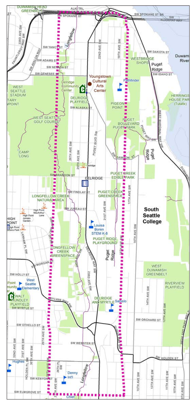 Action plan planning area. (City of Seattle)