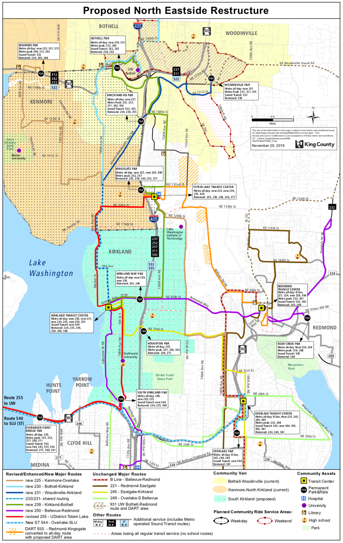 Proposed service structure in North East King County. (King County)
