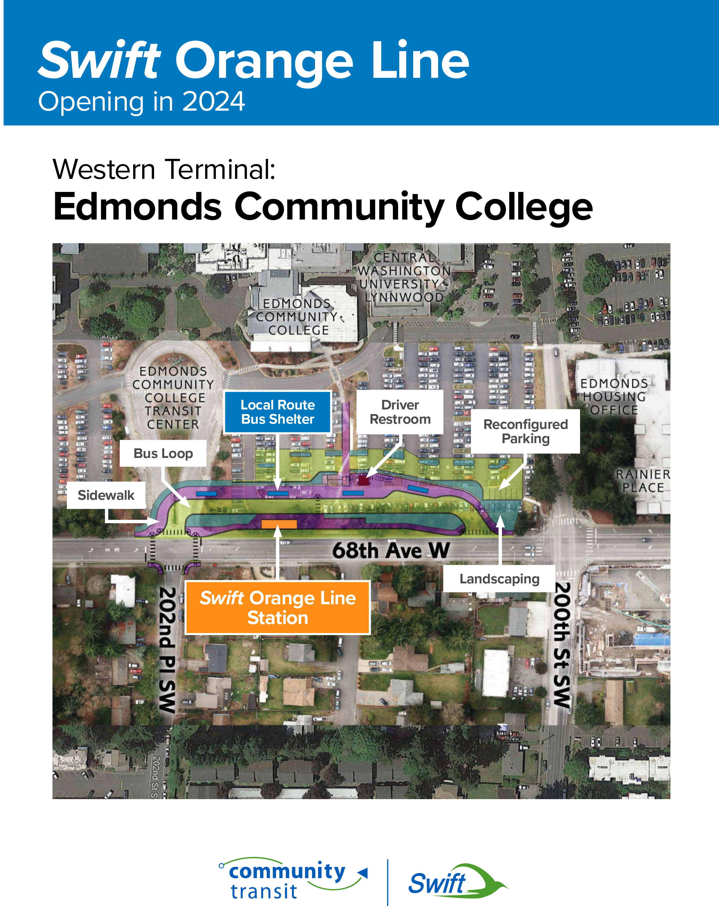Conceptual layout of the Edmonds Community College terminal. (Community Transit)
