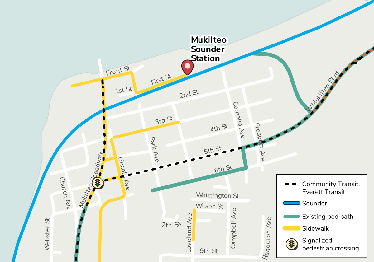 Existing facilities for station access in Mukilteo. (Sound Transit)