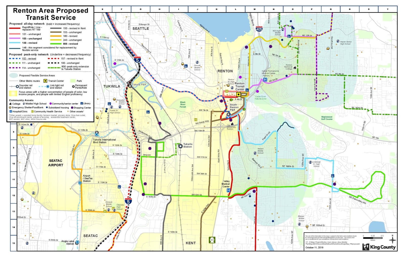 Proposed Renton bus route restructure. (King County)