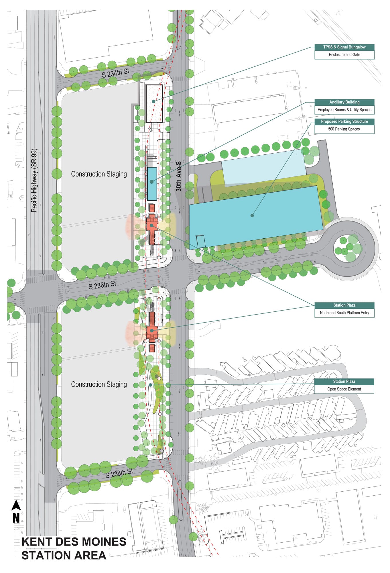 Current site plan for the Kent/Des Moines station. (Sound Transit)