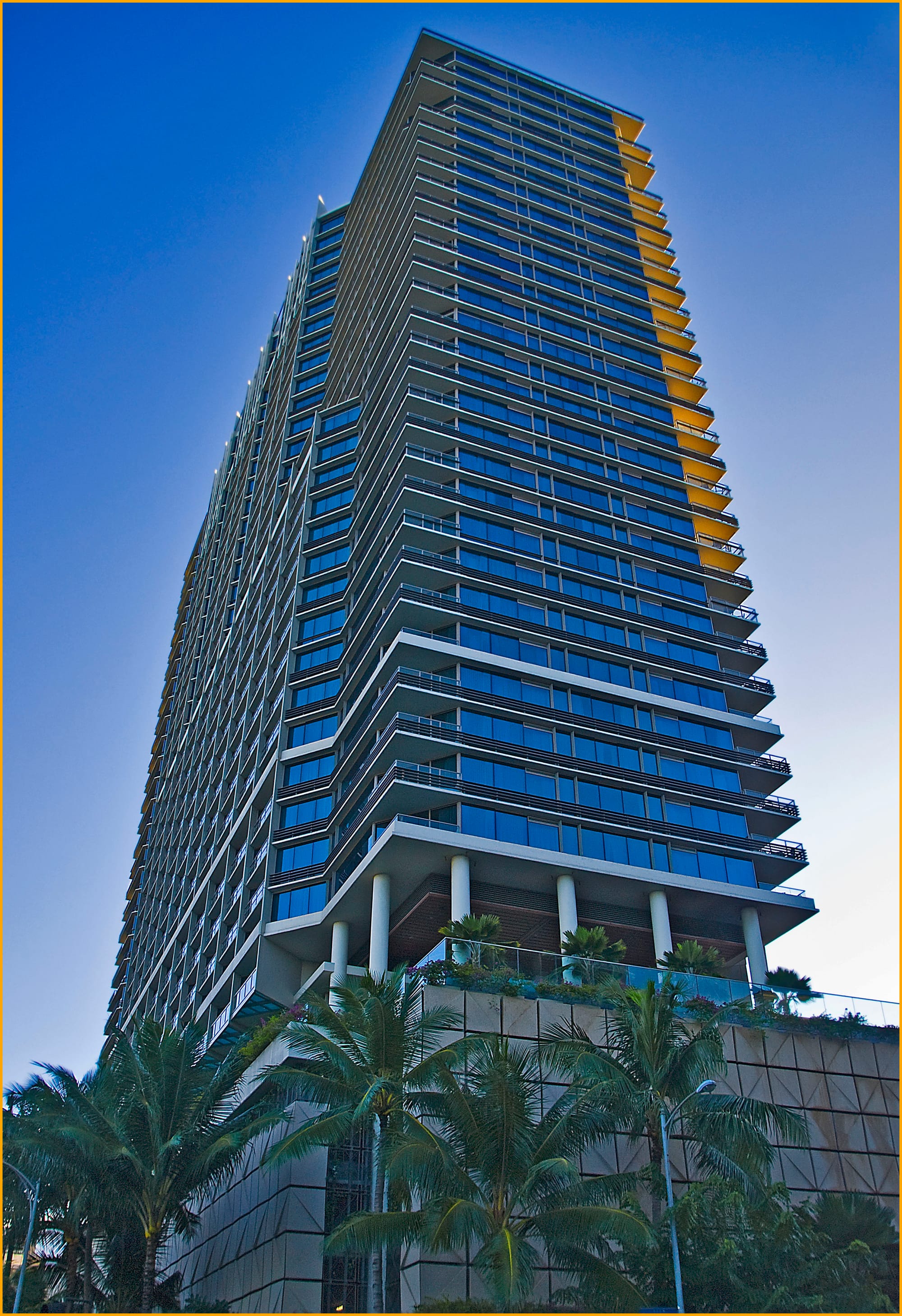 The Trump International Hotel Waikiki near Ala Moana. A pedestrian bridge in Ala Moana was one of the only BUILD grant infrastructure projects that was both in an urban area and not a highway project to receive funding from the Trump Administration in 2019. (Credit: Ron Cogswell)