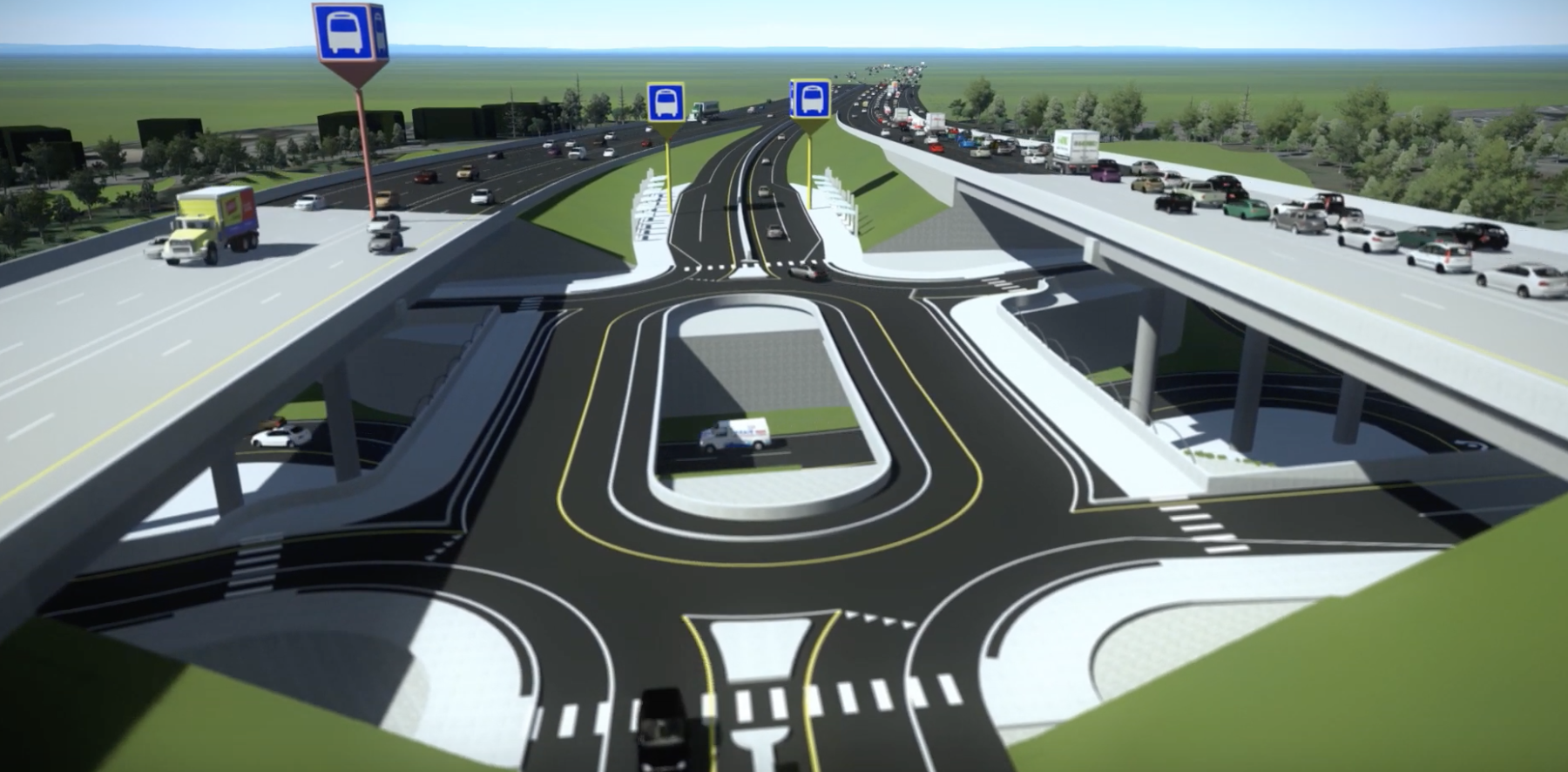 What the NE 85th St interchange is slated to look like when reconstructed. Sound Transit has a video of the interchange in operation. (Sound Transit)