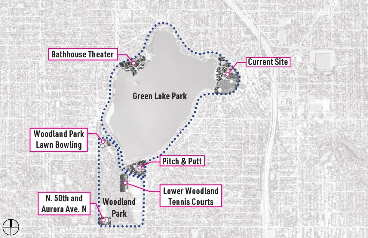 The six sites under consideration in the survey. (Seattle Parks)