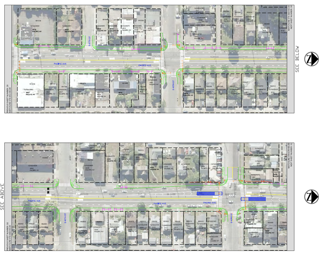 A section improvements at 30% design for Pacific Avenue, which includes median-style stations. (Pierce Transit)