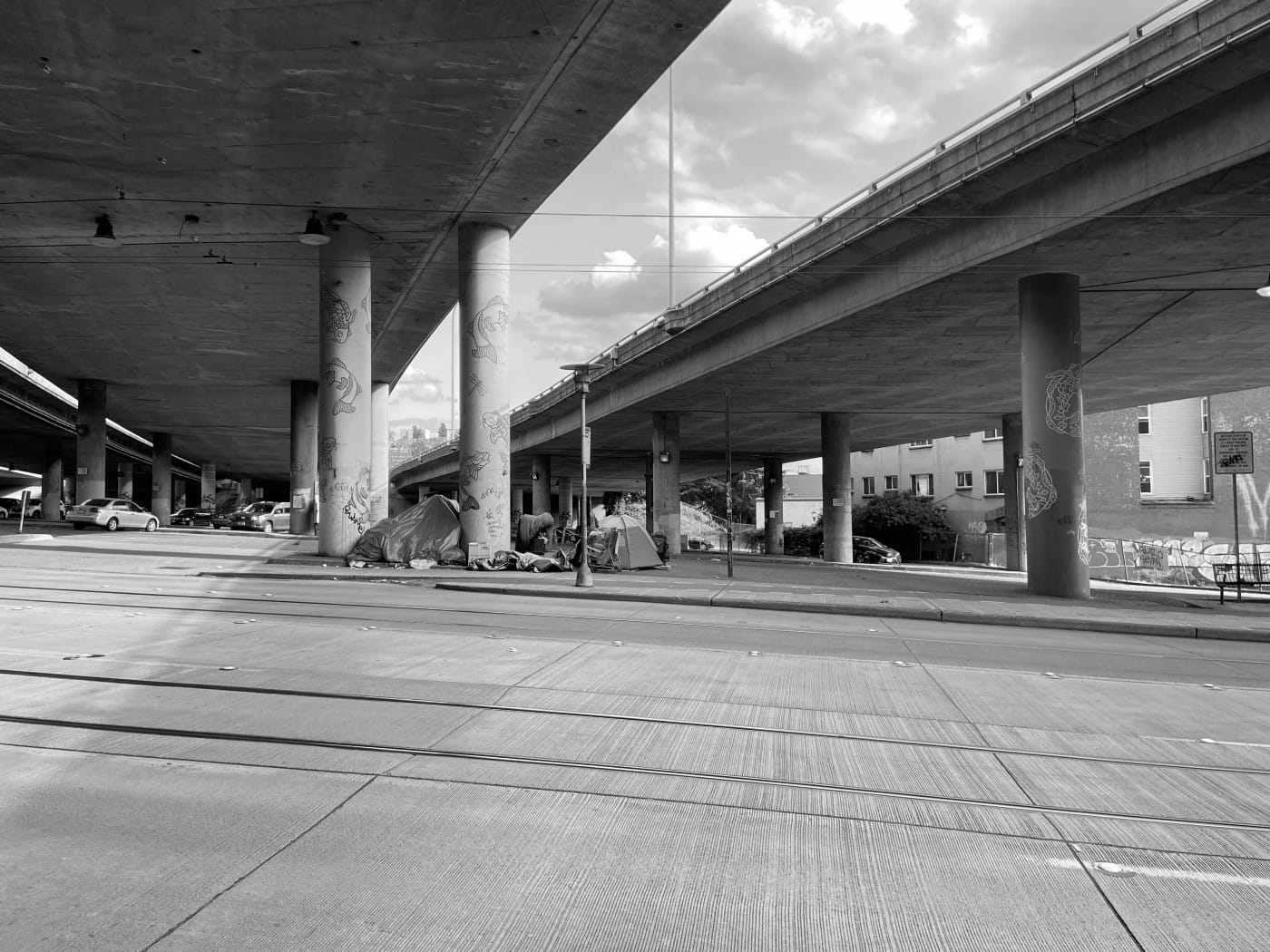
                     This encampment under I-5 in the International District has since been cleared by the City. (Photo by author)
                     