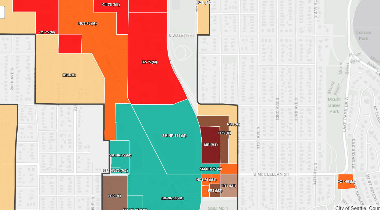 An MHA zoning map shows SM-NR 145 zoning at the Lowe's site and C2-75 zoning at the Pepsi site.