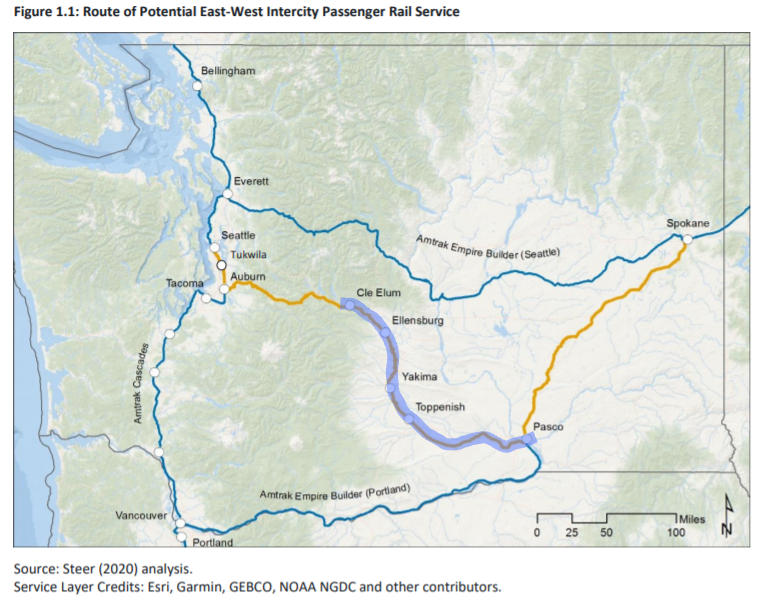 Highlighted potential DMU route
