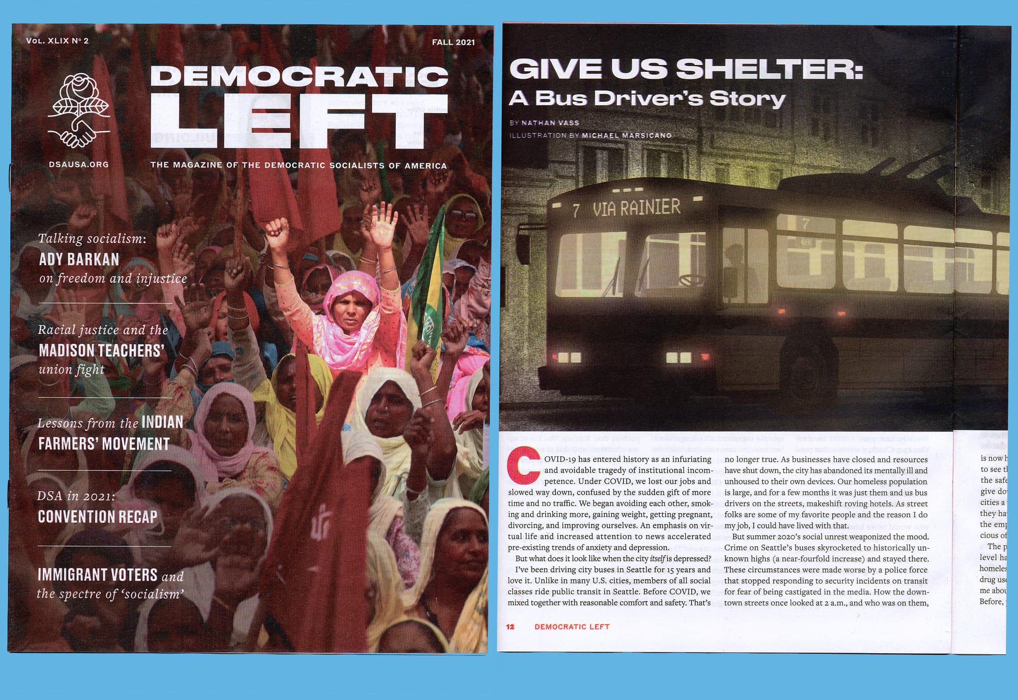The View From Nathan’s Bus: Nathan in DSA’s Democratic Left Magazine On Seattle’s Crises