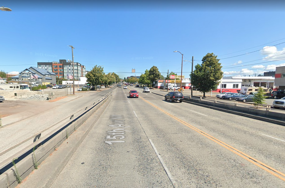 six lane arterial without crosswalks