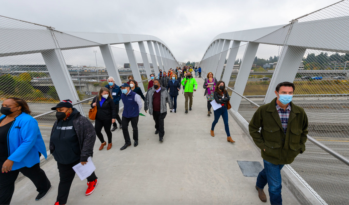 John Lewis Memorial Pedestrian Bridge Partially Mends Freeway Gash in Northgate