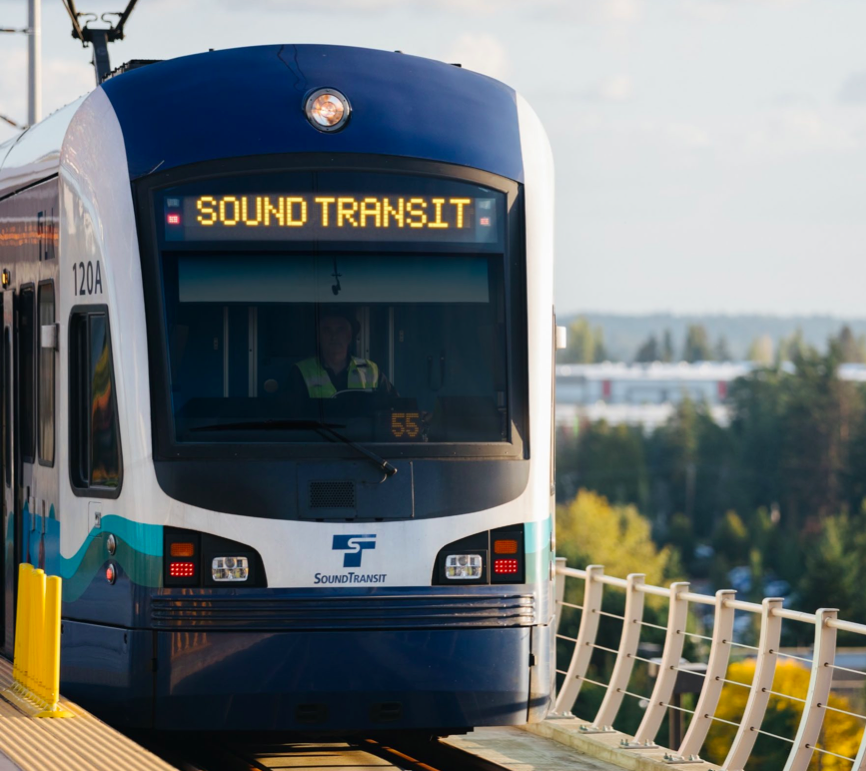 
                     A photo of a light rail train car
                     