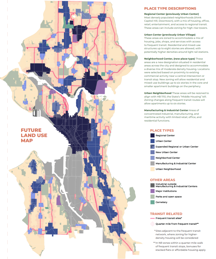 A map shows the distribution of neighborhood centers, which mostly piggyback on existing commercial nodes.