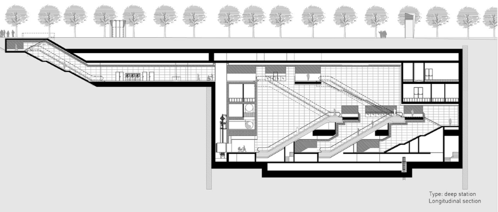 Milan Line 4 Station Cross Section