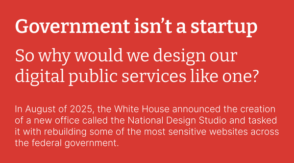 Government isn’t a startup