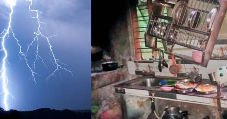 ഭക്ഷണം കഴിക്കുന്നതിനിടെ അമ്മയ്ക്കും അഞ്ചുവയസുകാരനും ഇടിമിന്നലേറ്റു, പൊള്ളലേറ്റ് ആശുപത്രിയില്‍