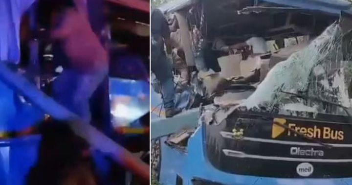 സ്വകാര്യബസ് ലോറിയിൽ ഇടിച്ചുകയറി അപകടം; ആറുപേർ മരിച്ചു