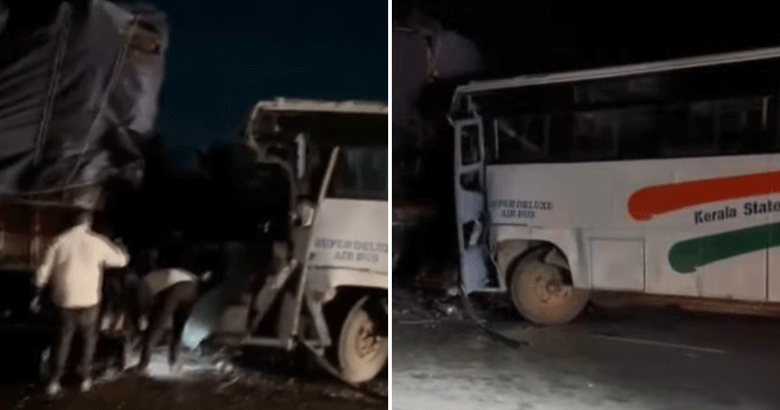 മൈസൂരുവിൽ കണ്ണൂർ കെഎസ്ആർടിസി ബസ് ലോറിയിലിടിച്ച് അപകടം: ഡ്രൈവർക്കും കണ്ടക്ടർക്കുമടക്കം 9 പേർക്ക് പരിക്ക്