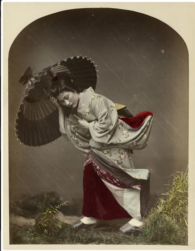 Kusakabe Kimbei, Kusakabe Kimbei, Wind Costume, ca. 1870-1890, albumen print.