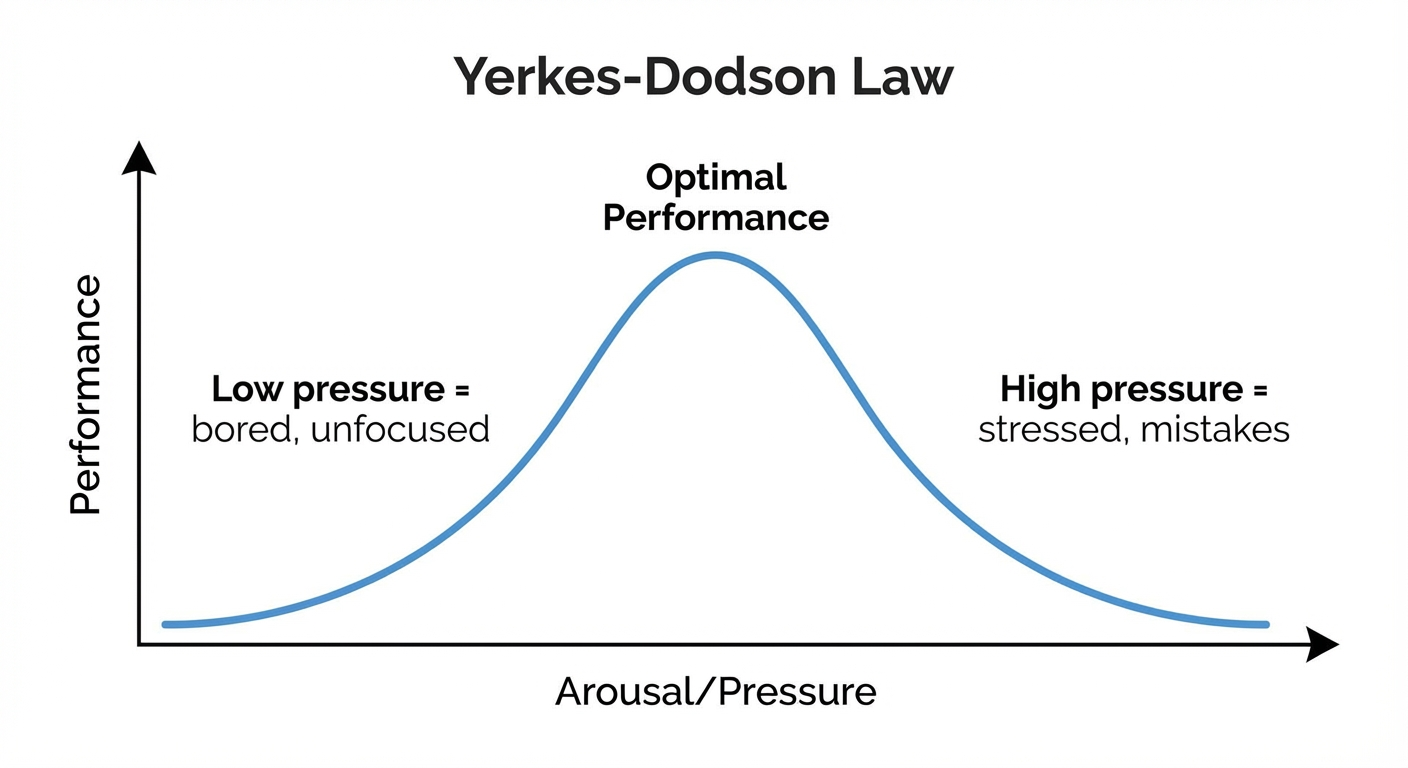 Yerkes-Dodson Law curve showing performance vs arousal