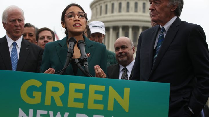 Democratic Lawmakers Rep. Alexandria Ocasio-Cortez And Sen. Ed Markey Unveil Their Green New Deal Resolution