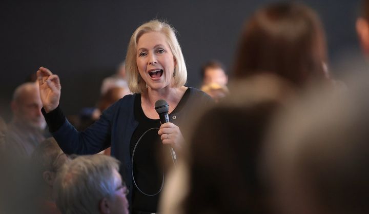 Sen. Kirsten Gillibrand (D-NY) speaks to guests during a campaign stop on March 19, 2019 in Dubuque, Iowa.