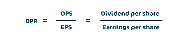 Formula: DPR = DPS / EPS = Dividend per share / Earnings per share