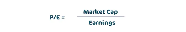 Formula: P/E = Market Cap / Earnings