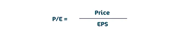 Formula: P/E = Price / EPS