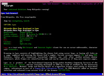Lynx texted-based browser