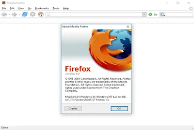 Firefox browser page