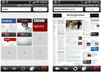 Opera mini browser page