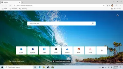 Microsoft Edge browser page