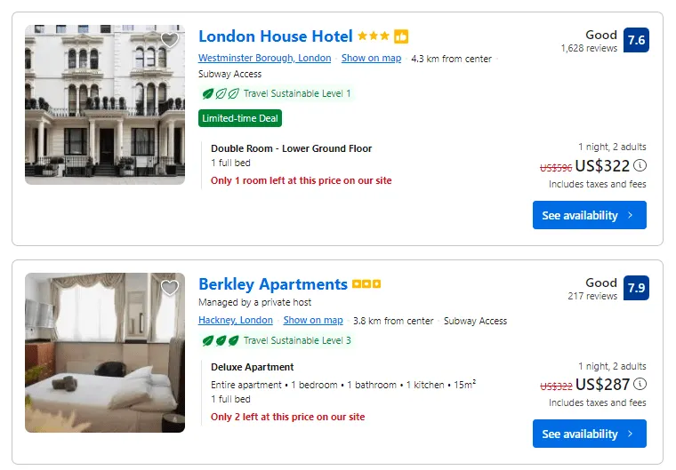 Rental listing website