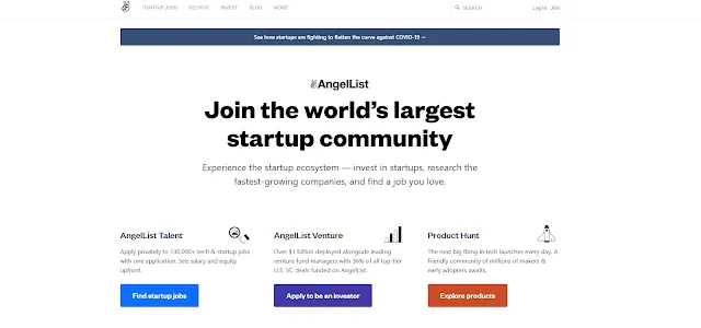AngelList website page