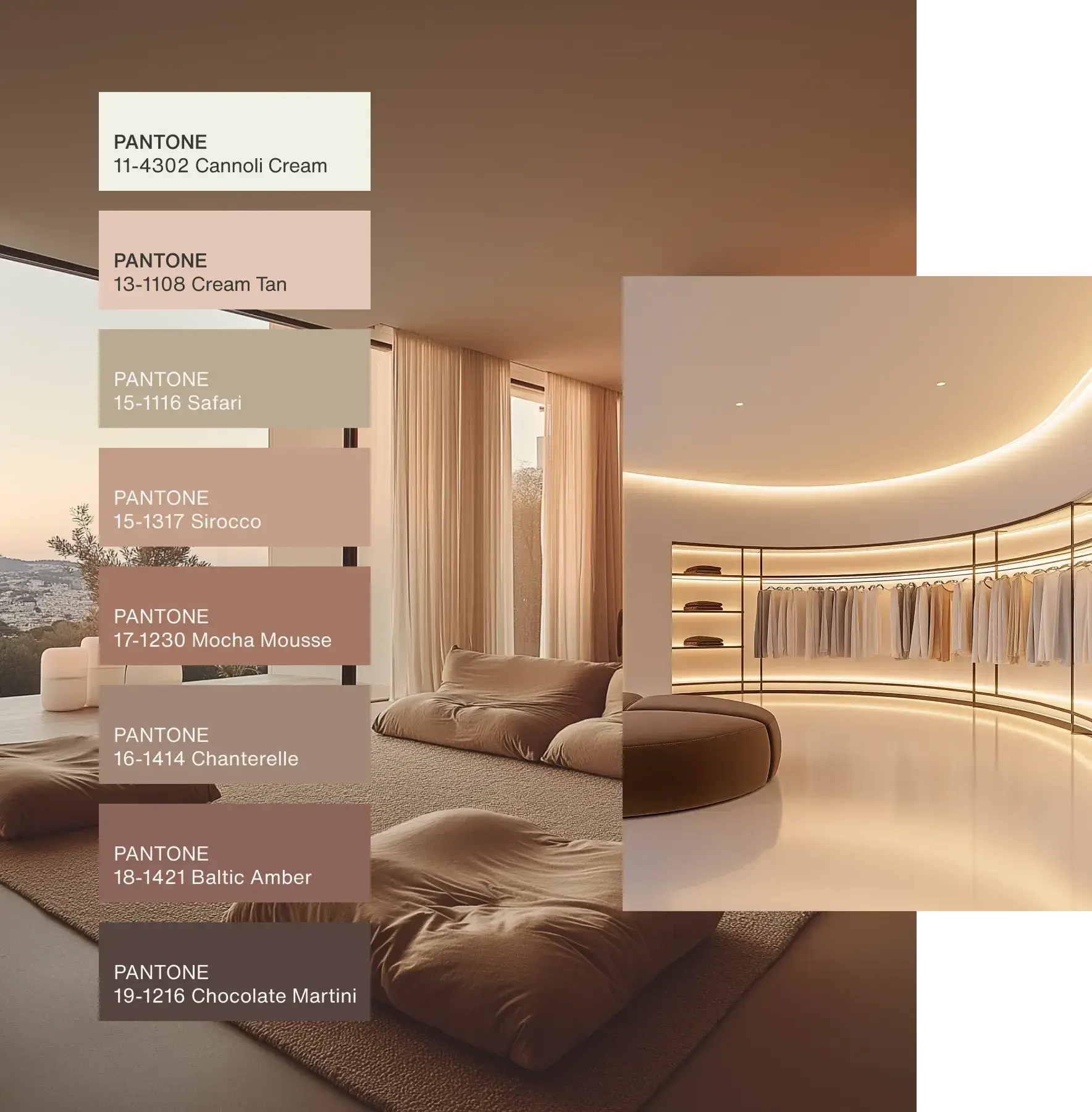 Apartment design using PANTONE colors