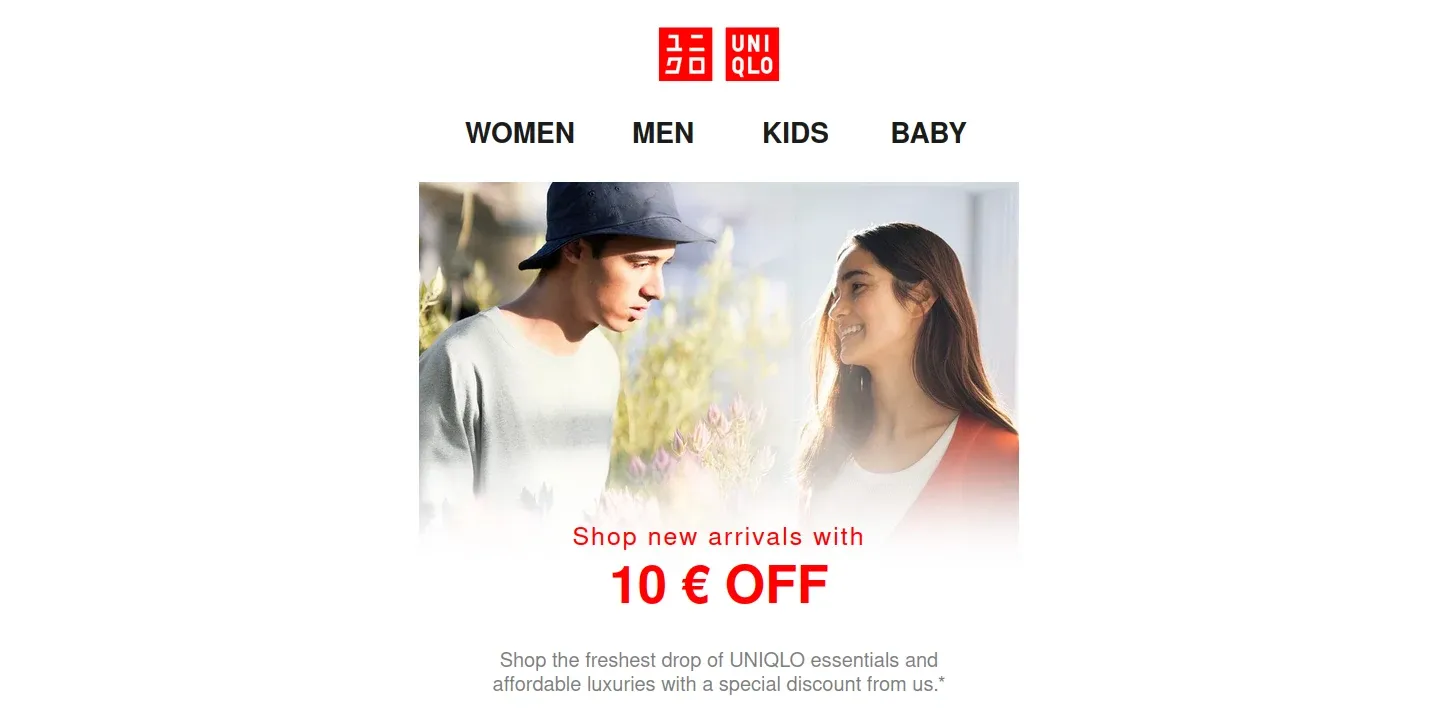 Shop new arrivals with 10 ⏠off