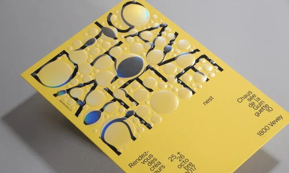 Event flyer for creator rendezvous, with water droplet design