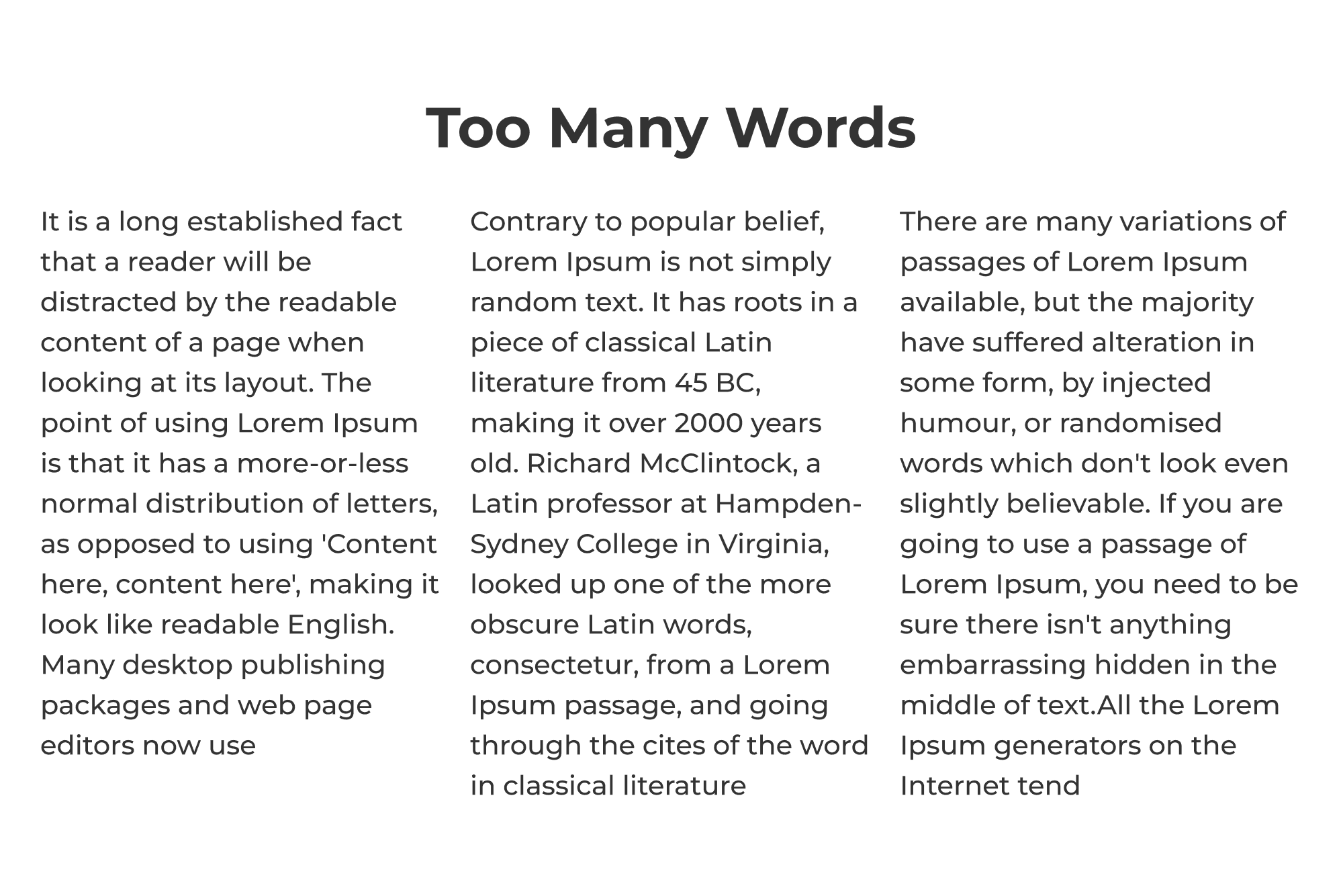 Title and 3 columns of text