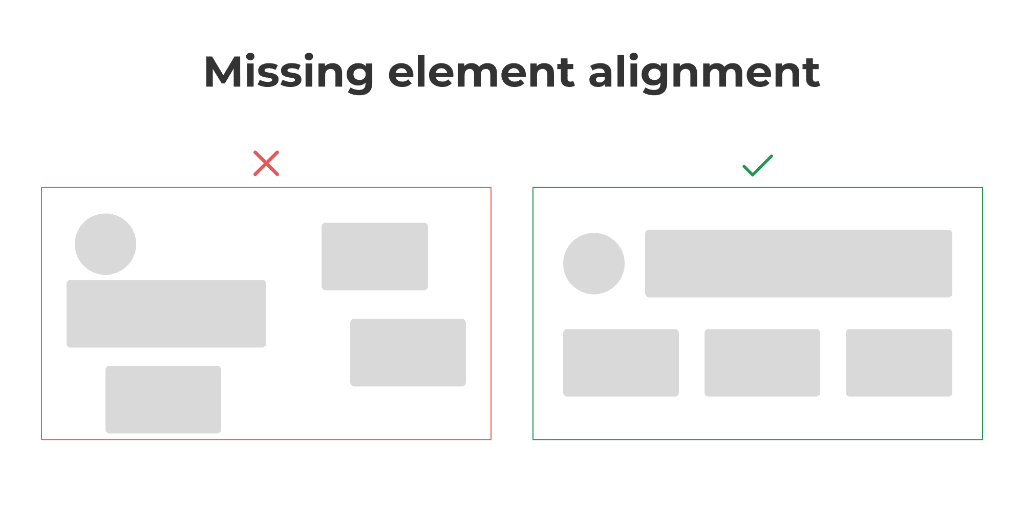 Missing elements alignment