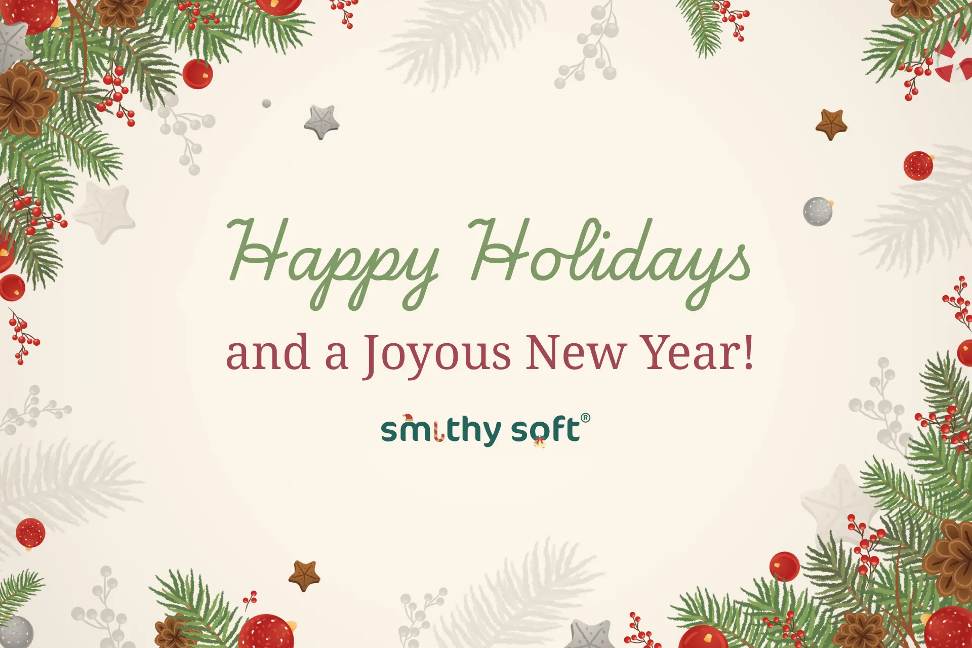 Happy New Year greetings postcard