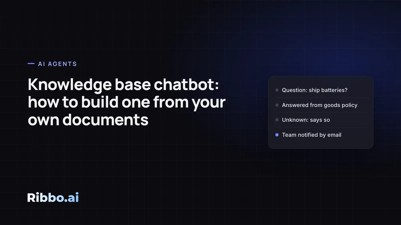 Knowledge base chatbot: how to build one from your own documents | Ribbo AI