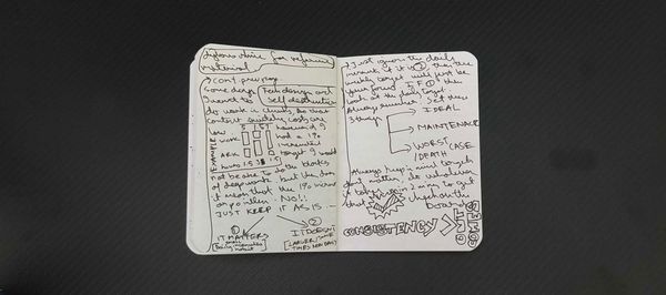 Image of journal where I was realising the balance between consistency