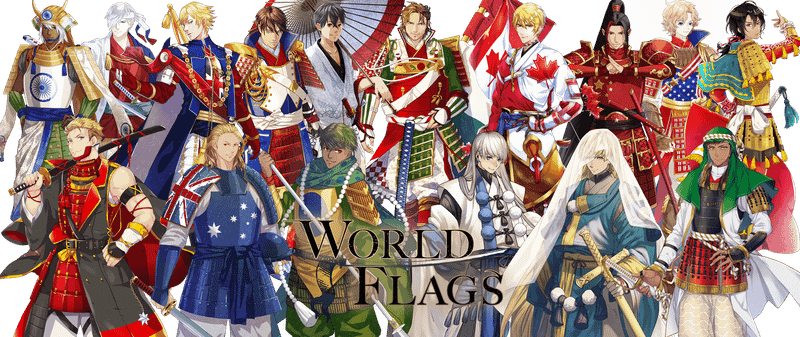 world flags anime character