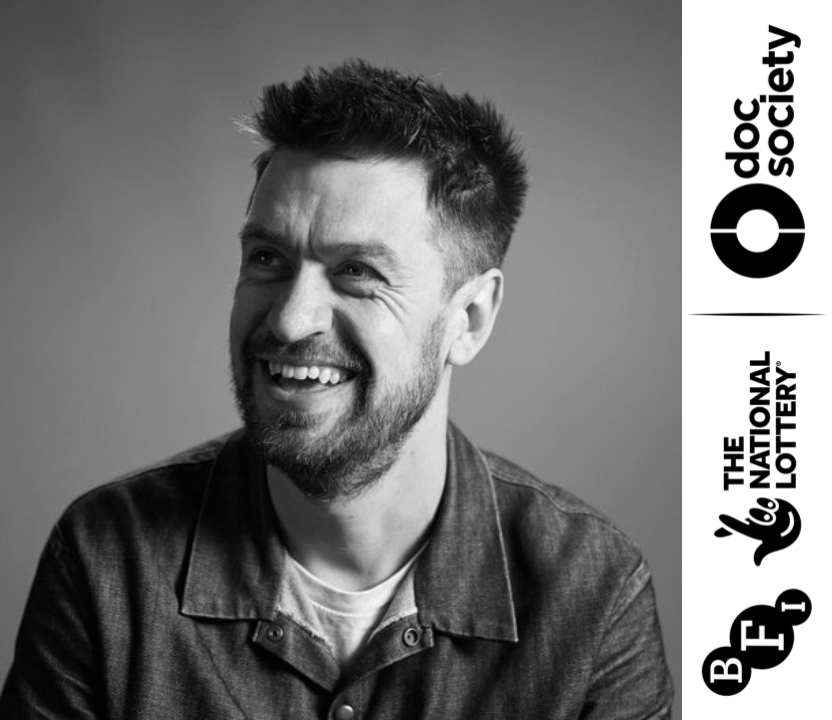 Photo of Toby Cameron and logos for BFI Doc Society