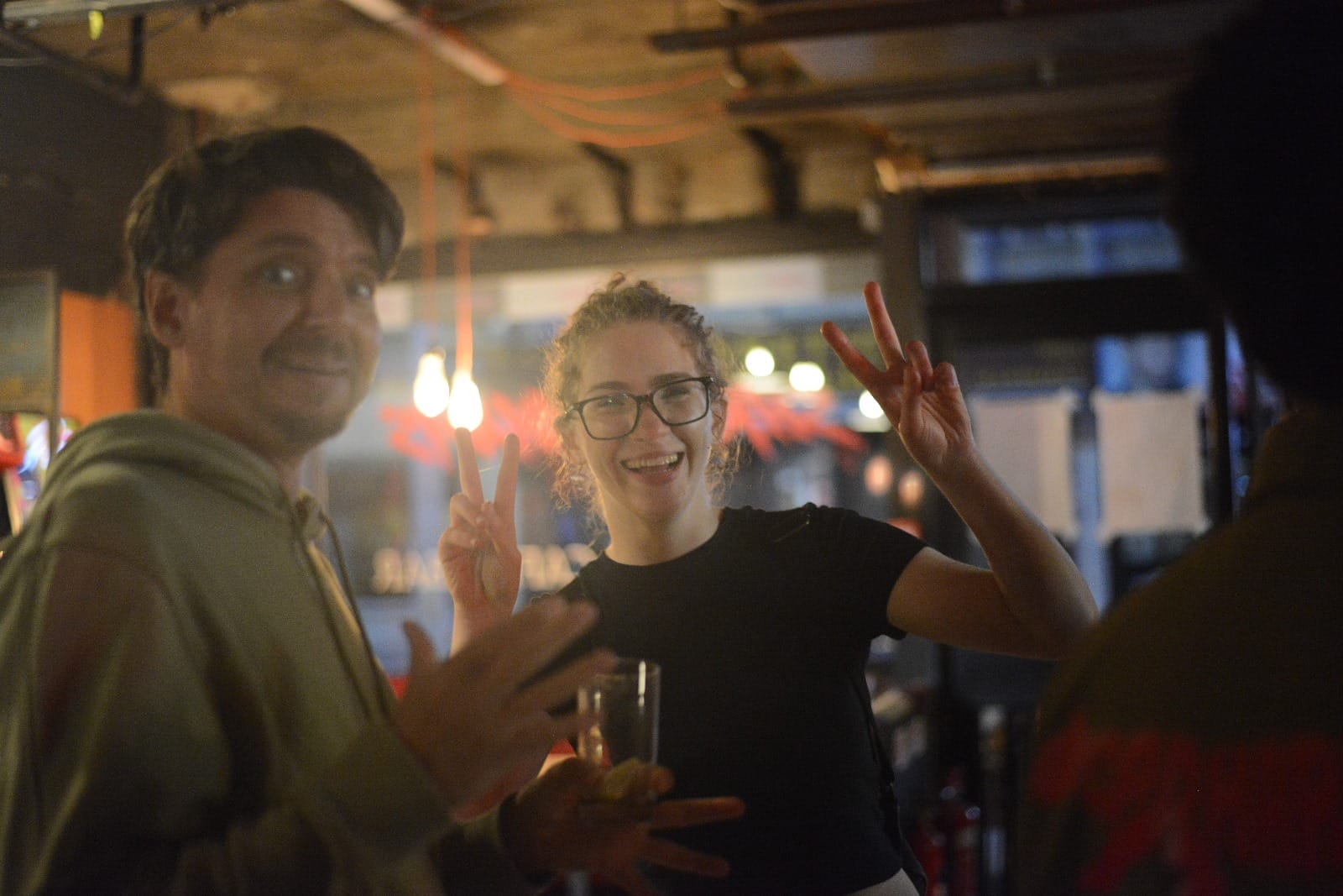 Two filmmakers smiling