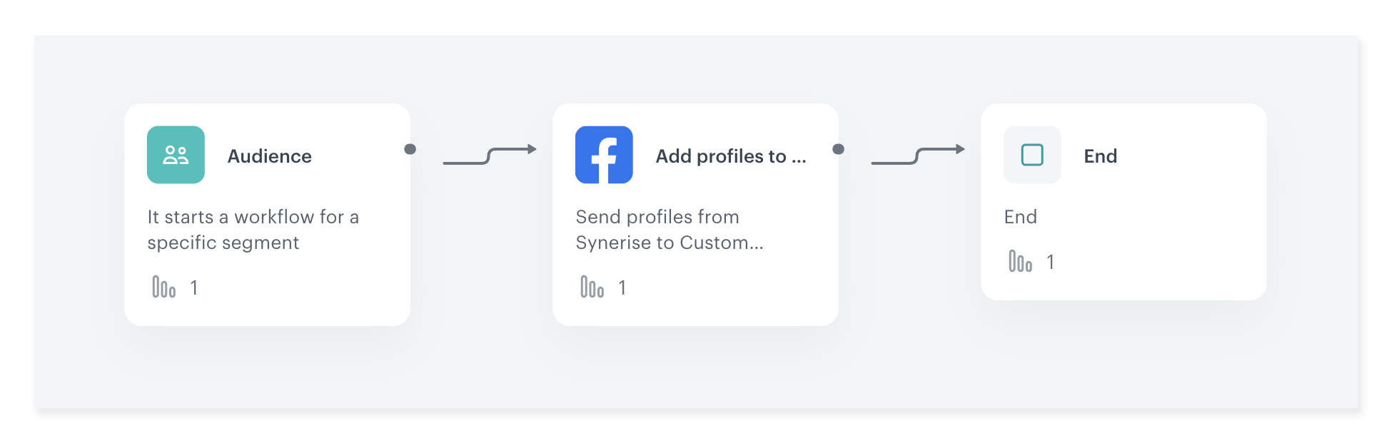 Synerise use case showing customer segment integration with Facebook Custom Audience